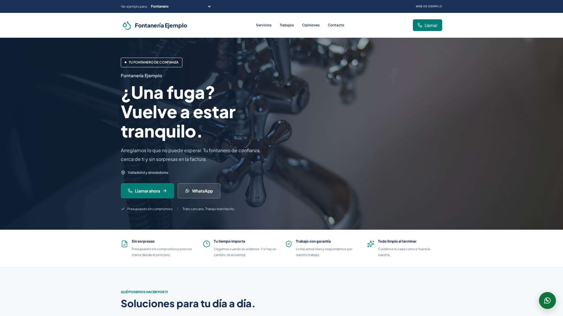Web para gremios (fontaneros, electricistas, carpinteros…)
